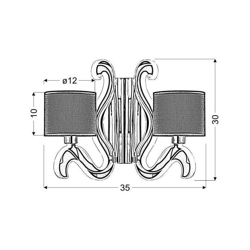 LED Kinkiet AMBROSIA 2xE14/40W/230V + LED/12,3W miedź
