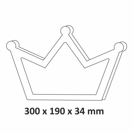 LED Kinkiet dziecięcy LED/2xAA różowy korona