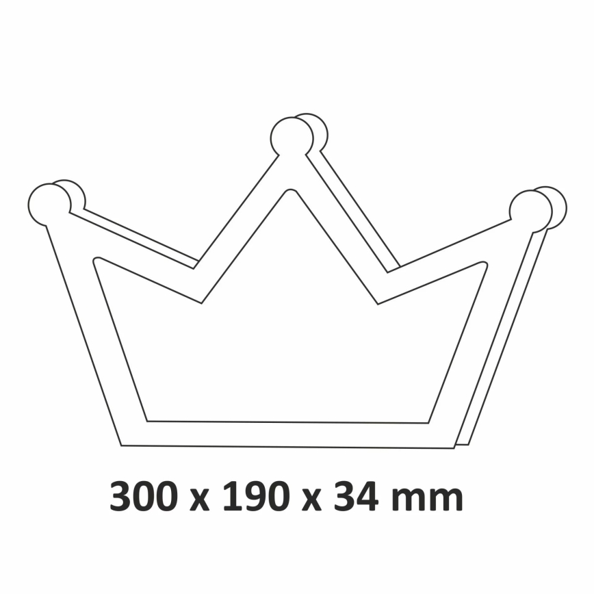 LED Kinkiet dziecięcy LED/2xAA różowy korona