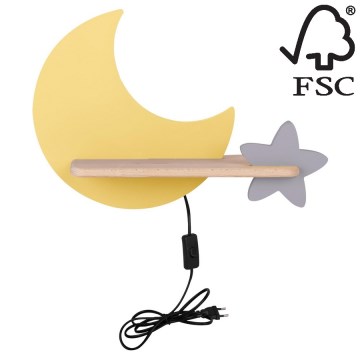 LED Kinkiet dziecięcy z półką MOON LED/5W/230V - certyfikat FSC