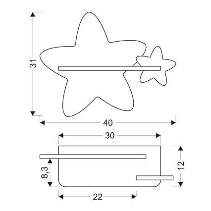 LED Kinkiet dziecięcy z półką STAR LED/5W/230V