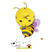 LED Kinkiet dziecięcy z zegarami LED/1W/3xAAA pszczoła