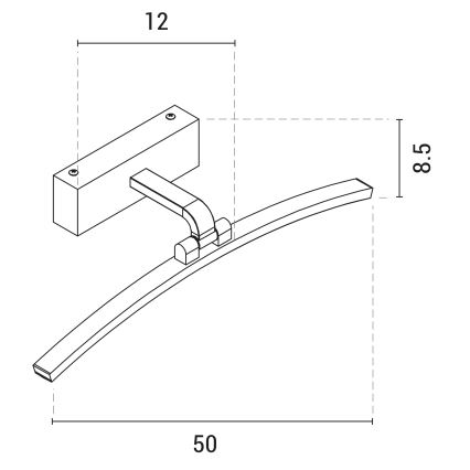 LED Kinkiet galeryjka LED/10W/230V 4000Κ 50 cm czarny