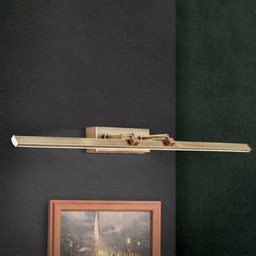 LED Kinkiet galeryjka PUBLIO LED/15W/230V 75 cm złoty/patyna