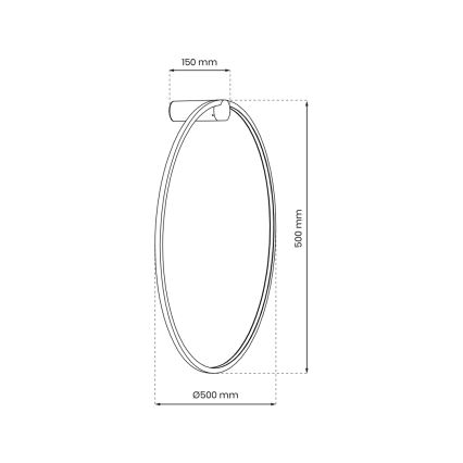 LED Kinkiet łazienkowy SATURNO LED/25W/230V IP44 złoty