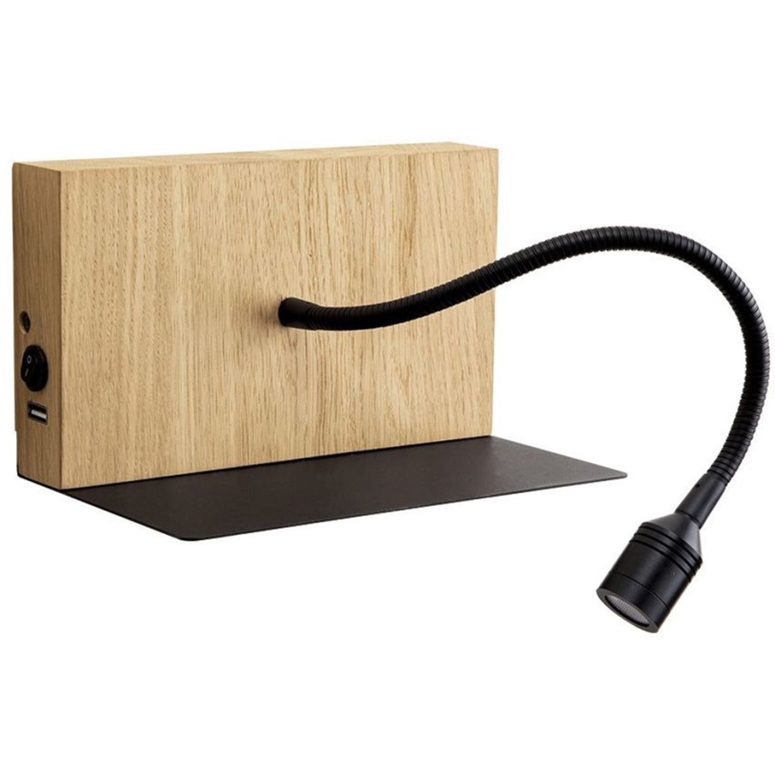 LED Kinkiet LECTOR LED/2,5W/230V USB dąb