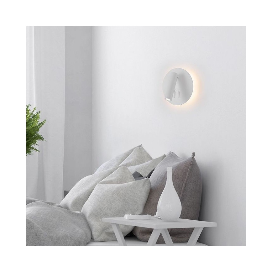 LED Kinkiet LED/3W/230V + LED/6W/230V 3000K biały