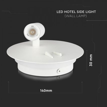 LED Kinkiet LED/3W/230V + LED/6W/230V 3000K biały