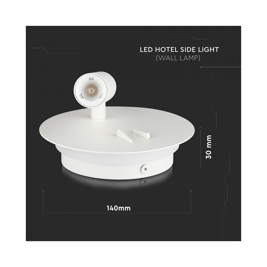LED Kinkiet LED/3W/230V + LED/6W/230V 3000K biały