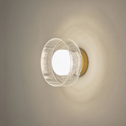 LED Kinkiet LED/8W/230V 3000K złoty/przezroczysty