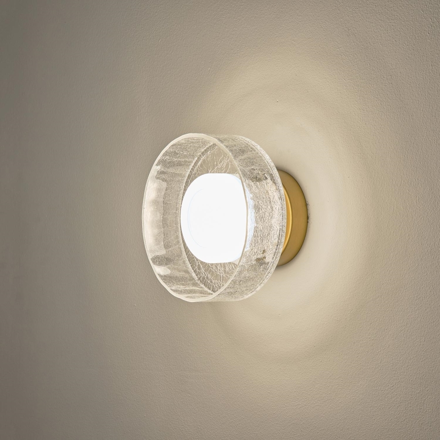 LED Kinkiet LED/8W/230V 3000K złoty/przezroczysty