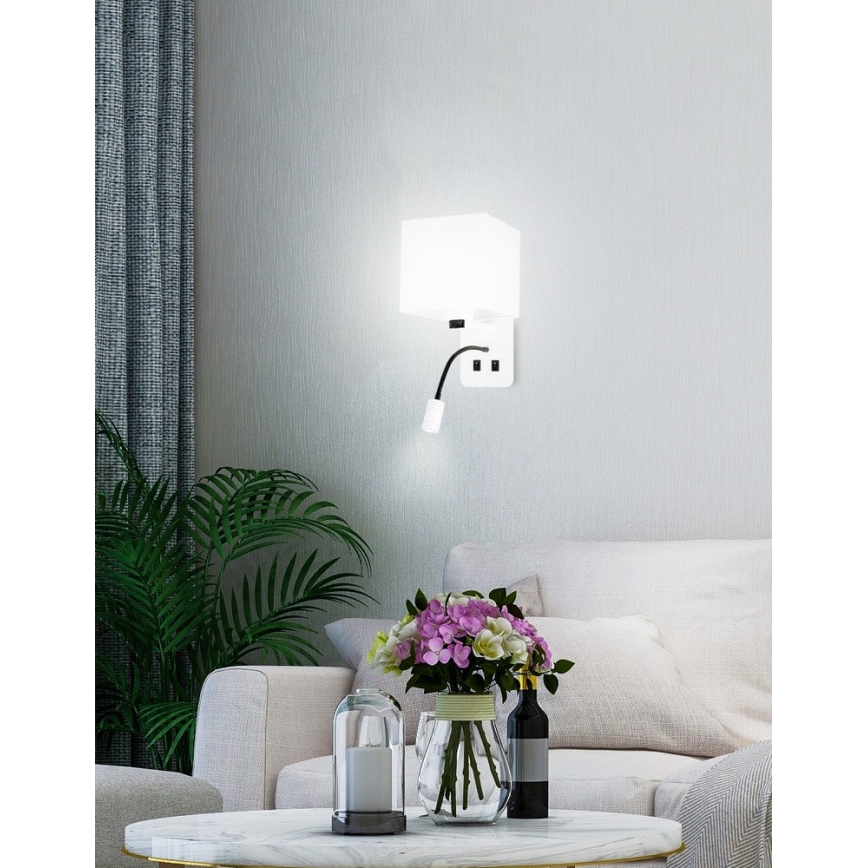 LED Kinkiet MAGNUM 1xE27/40W/230V + LED/3W biały