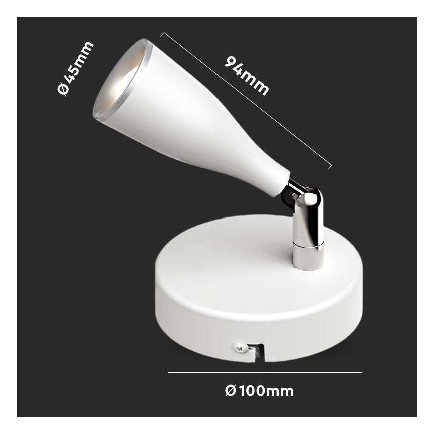 LED Kinkiet punktowy LED/4,5W/230V 4000K białe