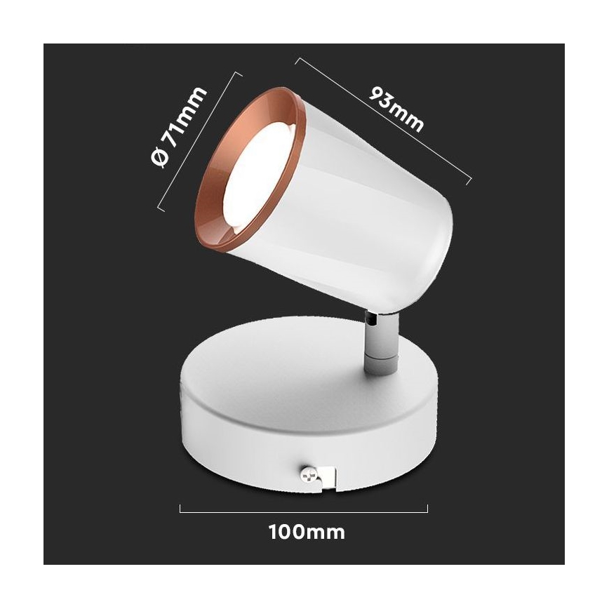 LED Kinkiet punktowy LED/5W/230V 4000K białe
