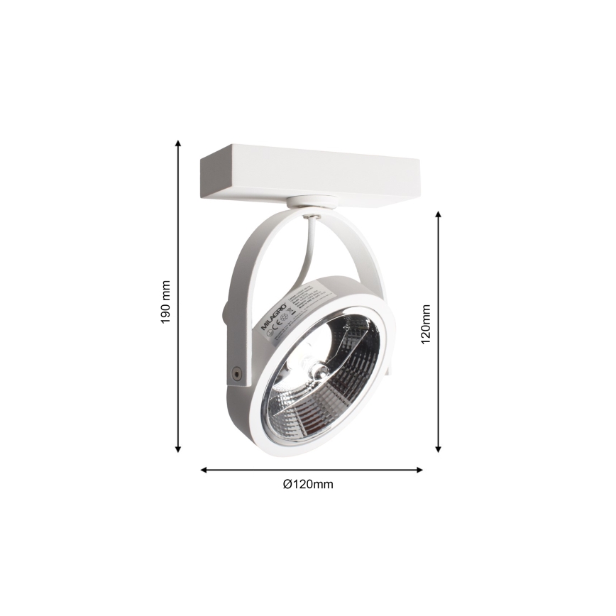 LED Kinkiet punktowy LUGAR 1xAR111 - GU10/25W/230V