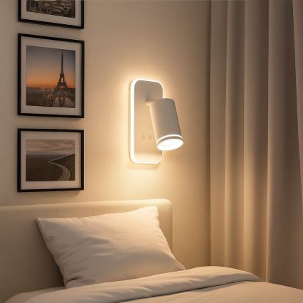 LED kinkiet punktowy PIPE 1x GU10/10W/230V + LED/6W biały