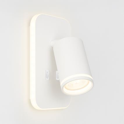 LED kinkiet punktowy PIPE 1x GU10/10W/230V + LED/6W biały