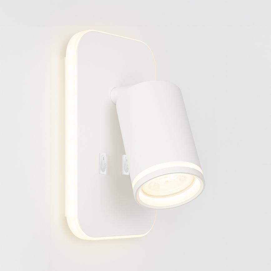 LED kinkiet punktowy PIPE 1x GU10/10W/230V + LED/6W biały