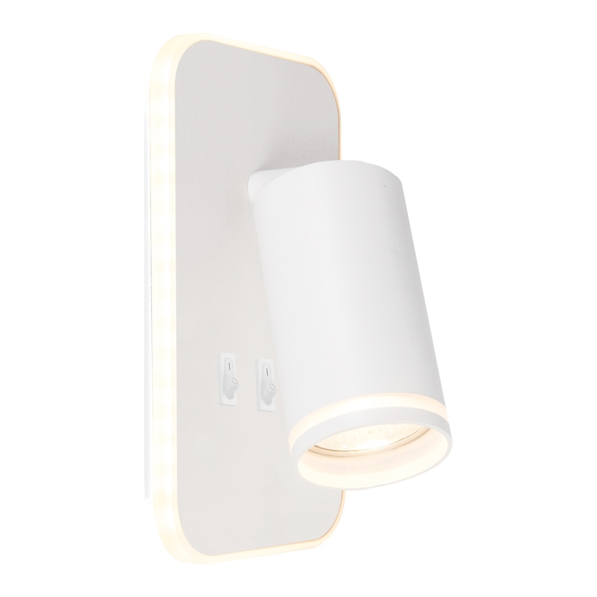 LED kinkiet punktowy PIPE 1x GU10/10W/230V + LED/6W biały