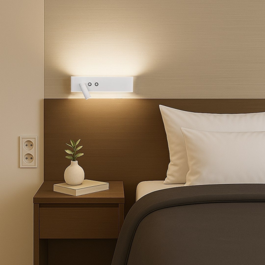 LED kinkiet punktowy RESORT LED/10W/230V + LED/3W, biały, lewy