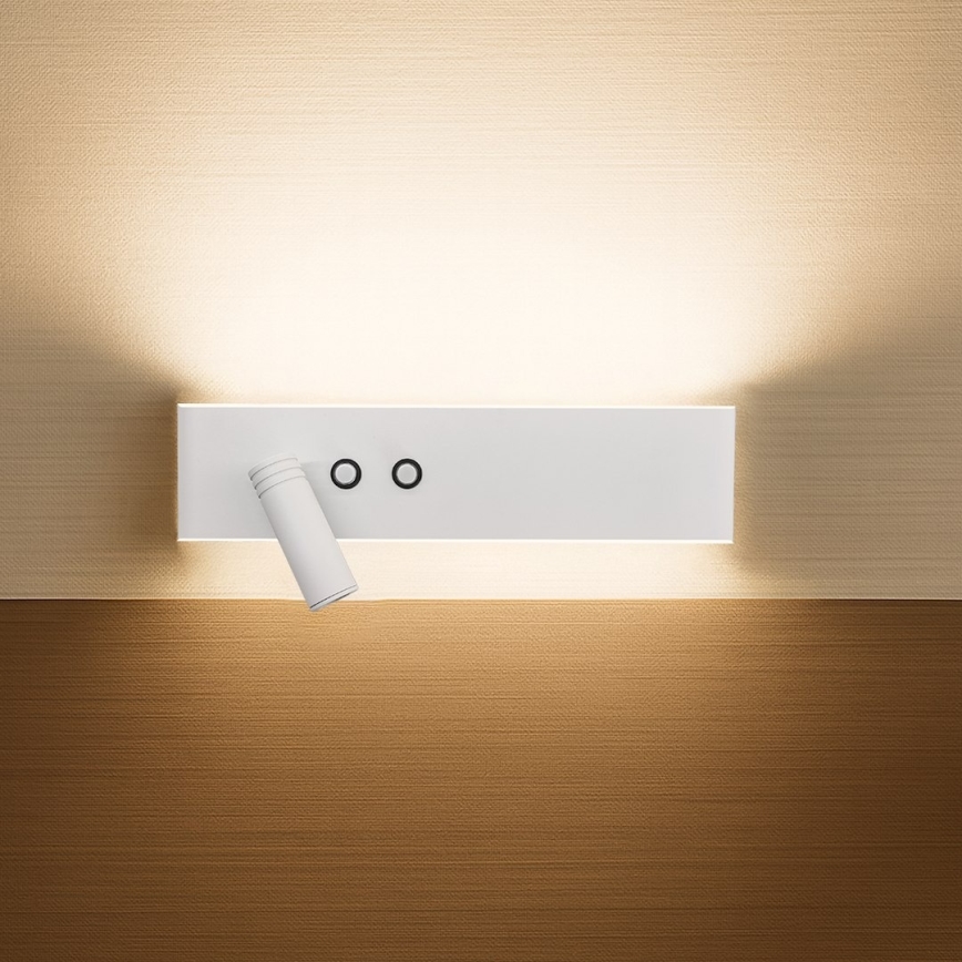 LED kinkiet punktowy RESORT LED/10W/230V + LED/3W, biały, lewy