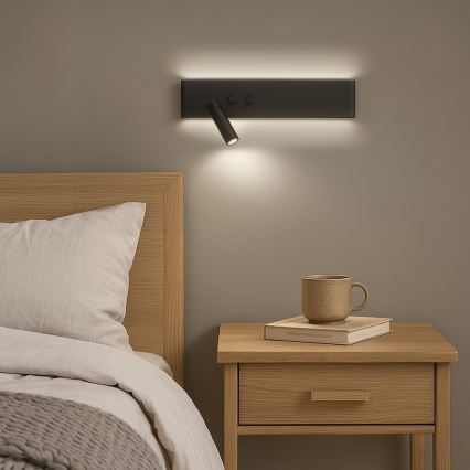 LED kinkiet punktowy RESORT LED/10W/230V + LED/3W czarny lewy