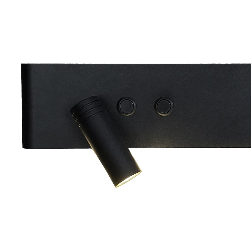 LED kinkiet punktowy RESORT LED/10W/230V + LED/3W czarny lewy