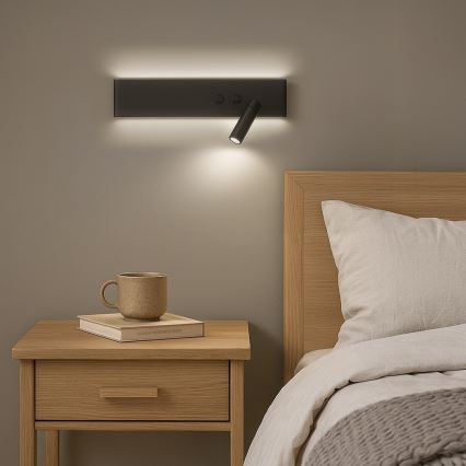 LED kinkiet punktowy RESORT LED/10W/230V + LED/3W czarny prawy