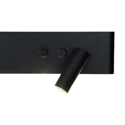 LED kinkiet punktowy RESORT LED/10W/230V + LED/3W czarny prawy