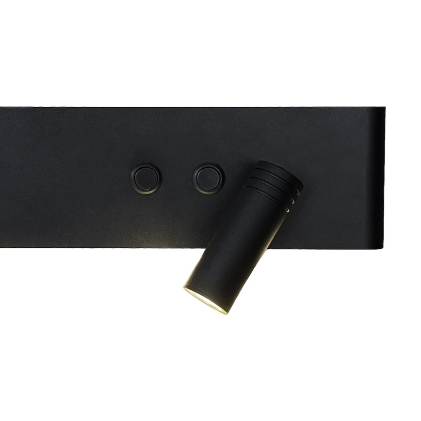 LED kinkiet punktowy RESORT LED/10W/230V + LED/3W czarny prawy