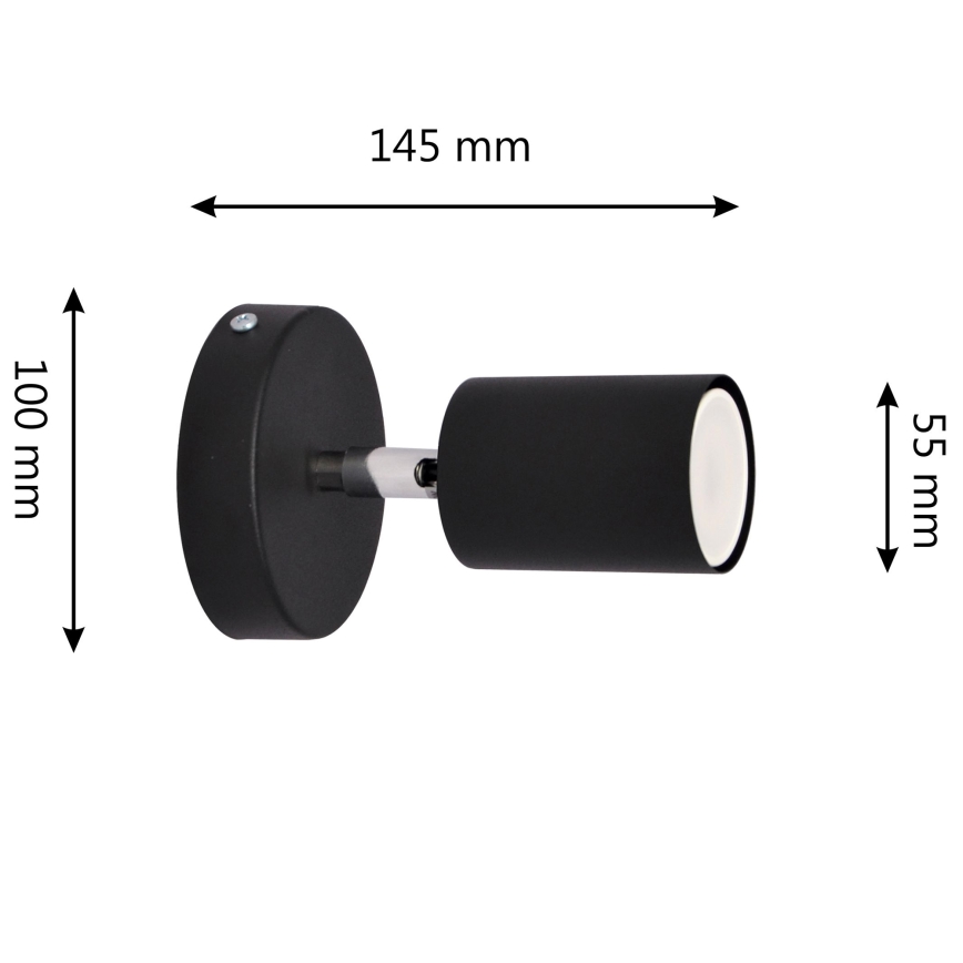 LED Kinkiet punktowy TUNE 1xGU10/4,8W/230V czarny