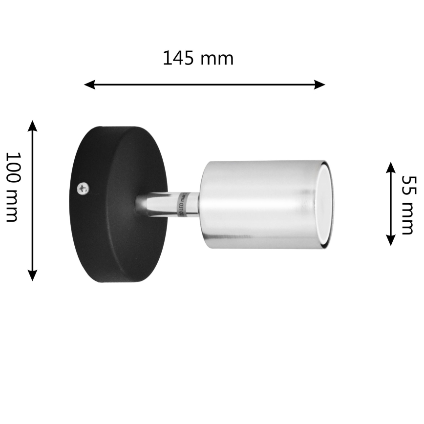 LED Kinkiet punktowy TUNE 1xGU10/4,8W/230V matowy chrom/czarne