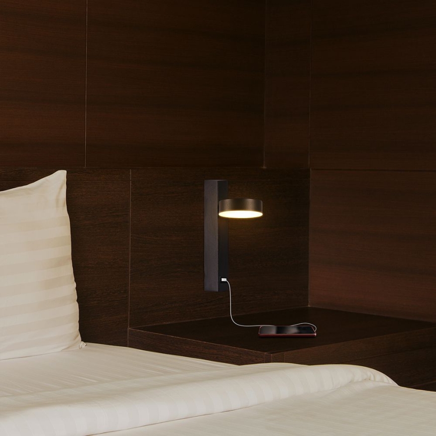 LED Kinkiet punktowy z portem USB LED/8W/230V 3000K