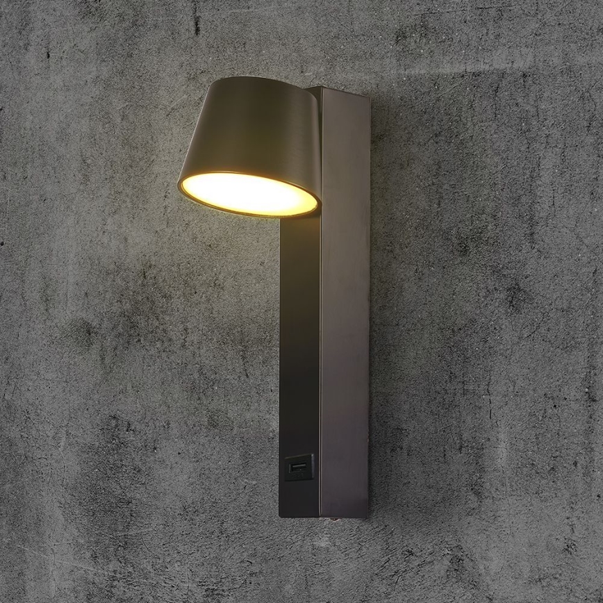 LED Kinkiet punktowy z portem USB LED/8W/230V 3000K
