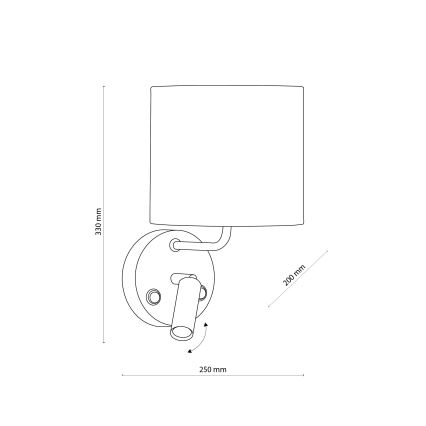LED Kinkiet RICHI 1xE27/15W/230V + LED/3W/230V biały