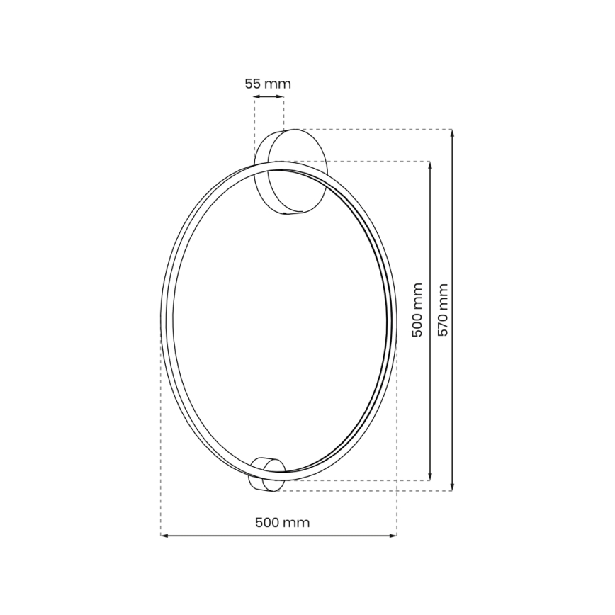 Kinkiet LED SATURNO LED/25W/230V śr. 50 cm IP44 złoty
