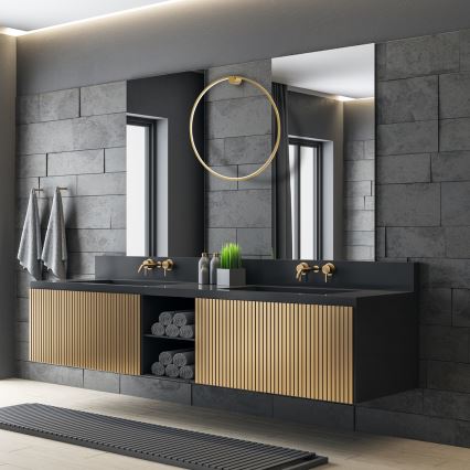 LED Kinkiet SATURNO LED/46W/230V śr. 80 cm IP44 złoty
