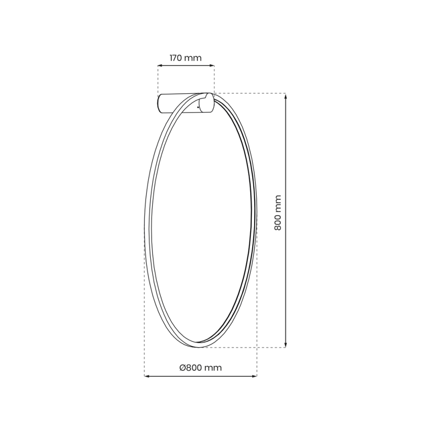 LED Kinkiet SATURNO LED/46W/230V śr. 80 cm IP44 złoty