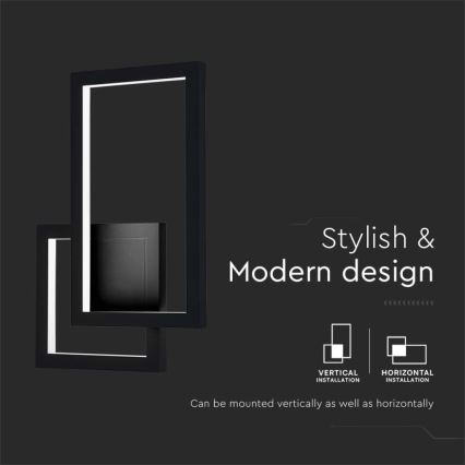 LED Kinkiet LED/20W/230V 3000K czarny