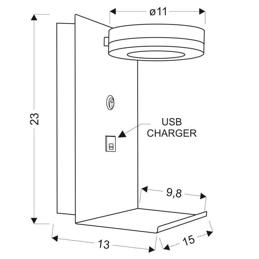 LED Kinkiet ścienny z ładowarką COMPACT LED/4W/230V