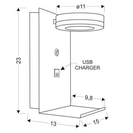 LED Kinkiet ścienny z ładowarką COMPACT LED/4W/230V