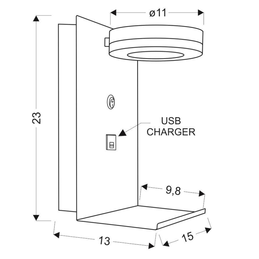 LED Kinkiet ścienny z ładowarką COMPACT LED/4W/230V