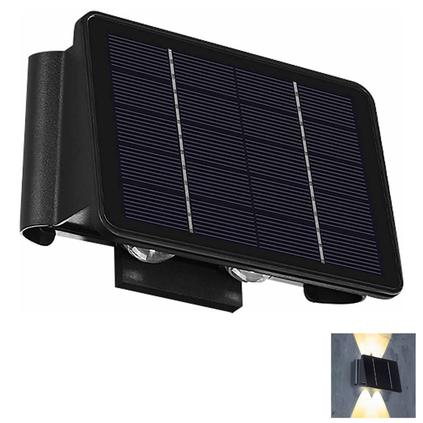 LED Kinkiet solarny 4xLED/1,5W/3,7V 1500 mAh IP54 czarny