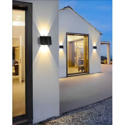 LED Kinkiet solarny 4xLED/1,5W/3,7V 1500 mAh IP54 czarny