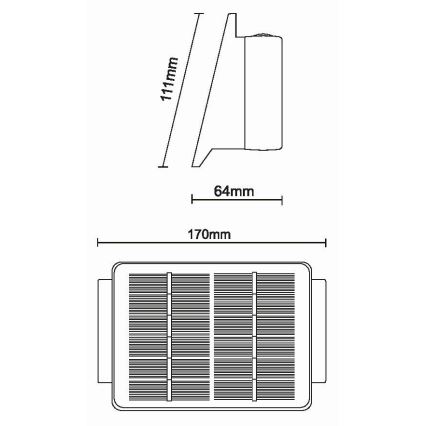 LED Kinkiet solarny 4xLED/1,5W/3,7V 1500 mAh IP54 czarny