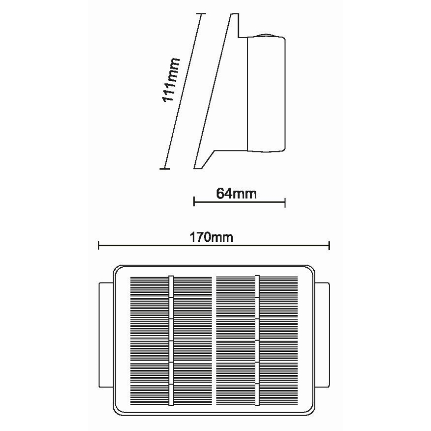 LED Kinkiet solarny 4xLED/1,5W/3,7V 1500 mAh IP54 czarny