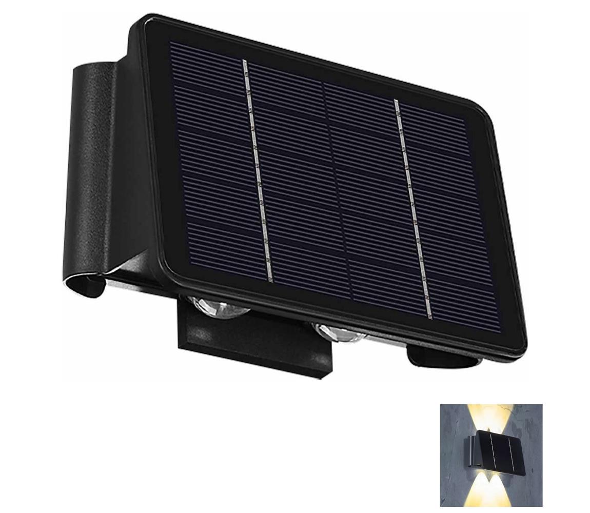 LED Kinkiet solarny 4xLED/1,5W/3,7V IP54 czarny