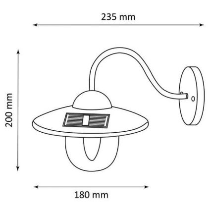 LED Kinkiet solarny LED/0,5W/1,2V IP44 czarny