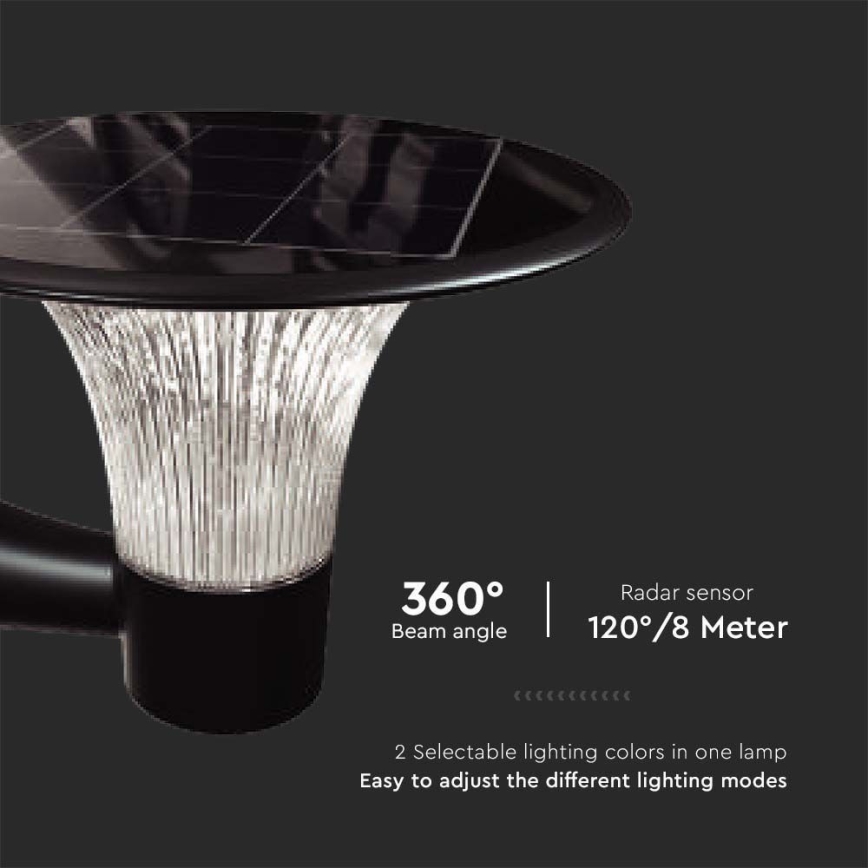 LED Kinkiet solarny z czujnikiem LED/15W/3,2V 4000K/6000K IP65 6000 mAh