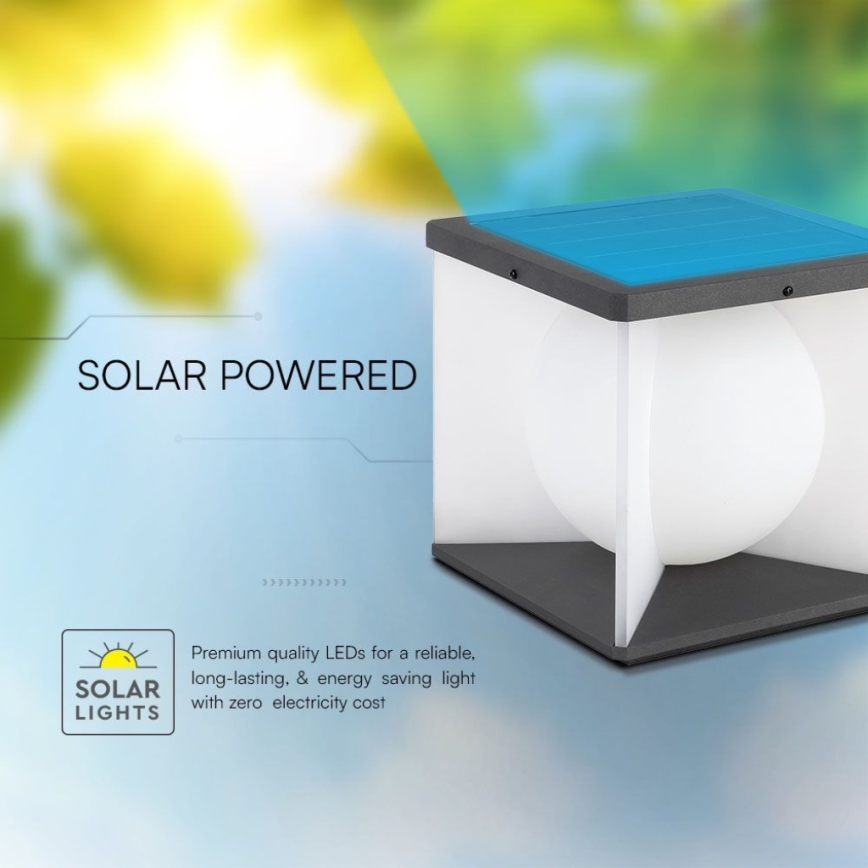 LED ściemnialny solarny kinkiet LED/3W/3,7V IP65 3000K 2600 mAh + zdalne sterowanie